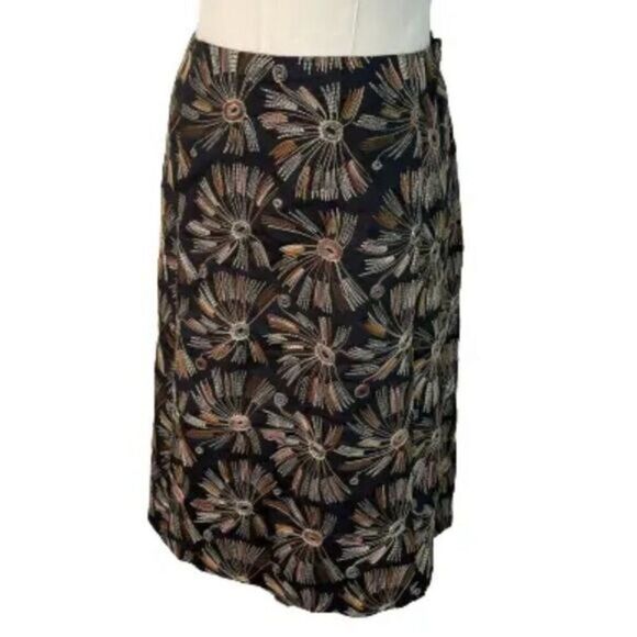 Talbots Dresses & Skirts - Talbots A-Line Mini Skirt Brown Flower Pattern Size 12